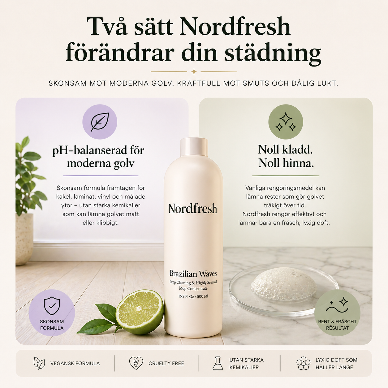 Nordfresh naturligt doftsatt mopptvål 120 Ml